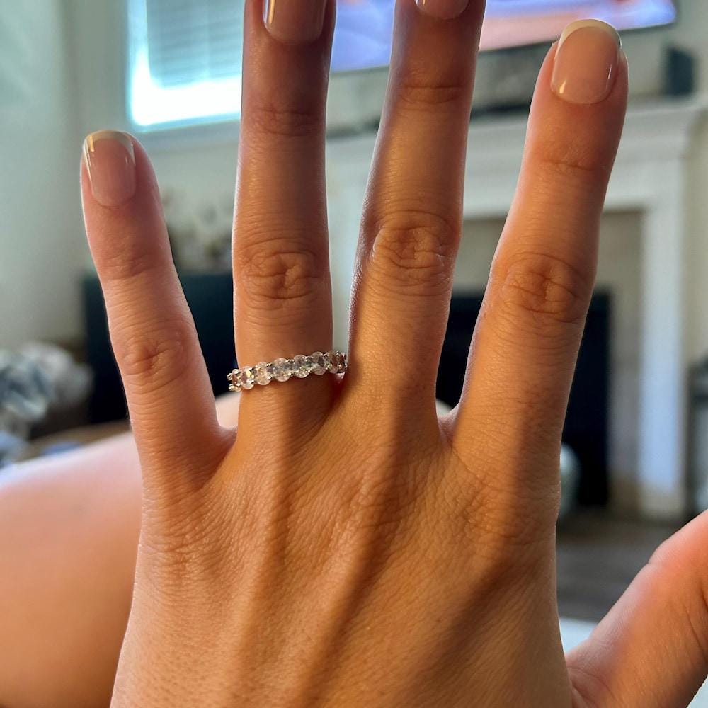 Oval Diamond Ring, Stacking Ring, Diamond Band, Wedding Band, Minimalist Ring, Dainty Ring, Stackable Ring, Gift for Her, CZ Rings for Women