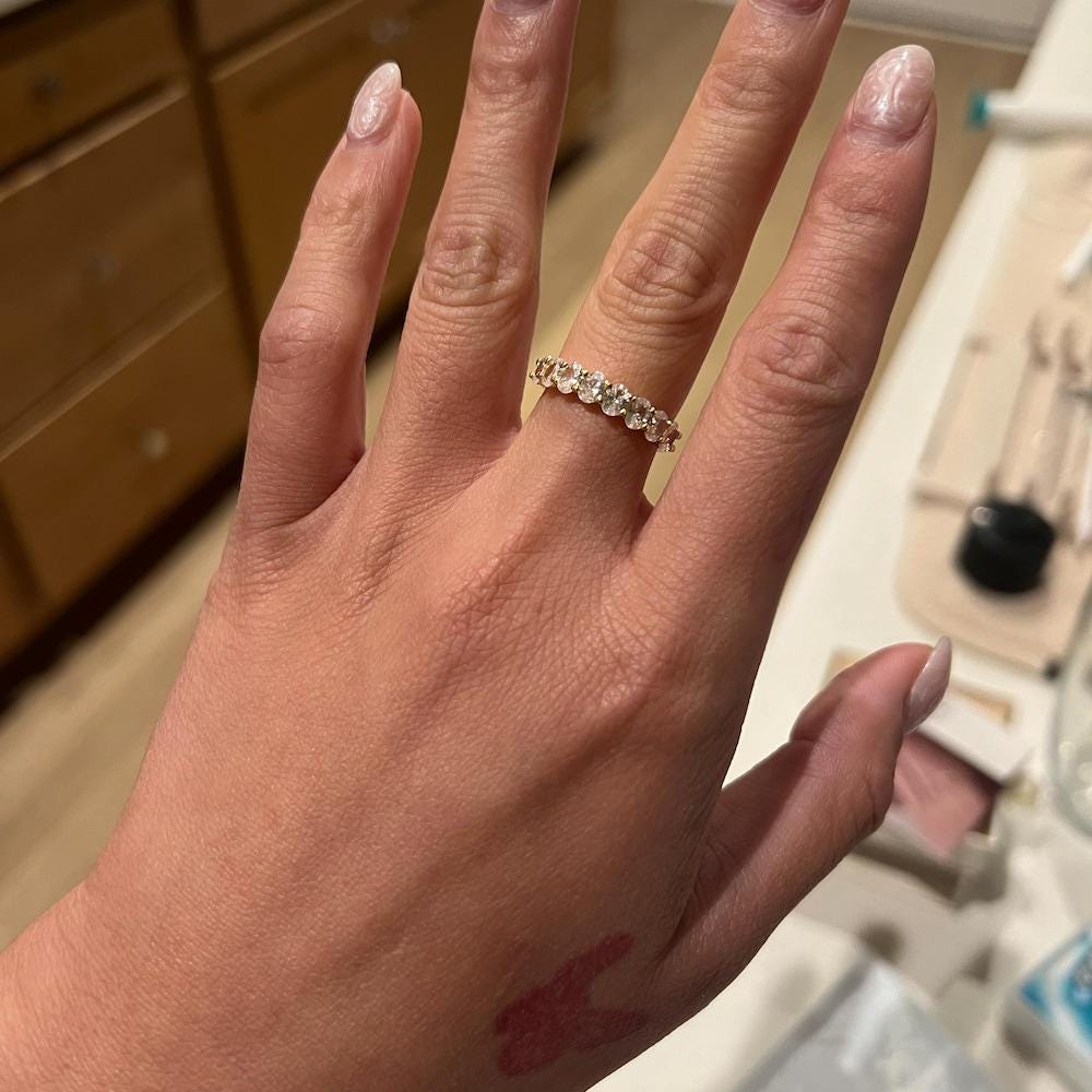 Oval Diamond Ring, Stacking Ring, Diamond Band, Wedding Band, Minimalist Ring, Dainty Ring, Stackable Ring, Gift for Her, CZ Rings for Women