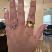 925 Sterling Silver Chunky Ring, Two Tone Ring, Gold & Silver Ring, Bold Large Thick Statement Ring