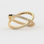 Load and play video in Gallery viewer, Gold Diamond Criss Cross Ring Gold X Ring
